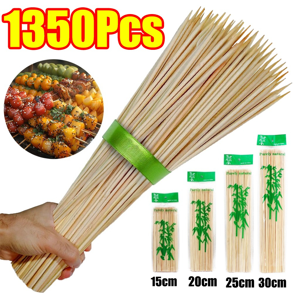Corn Dog Stick - 90-1350Pcs BBQ Bamboo Sticks Disposable for