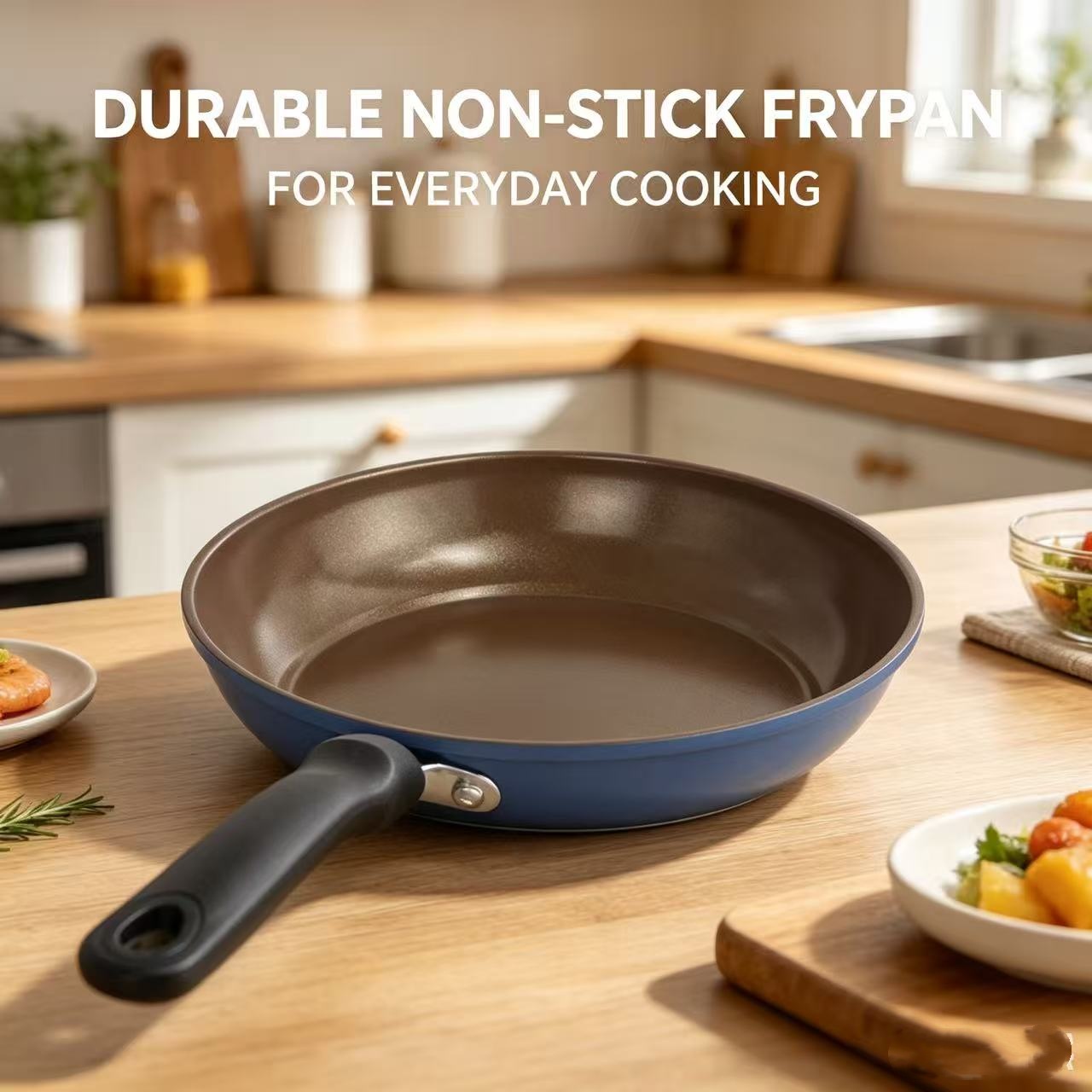 Egg Waffle Pan - 9.45 Inch Non-Stick Frying Pan, 24cm