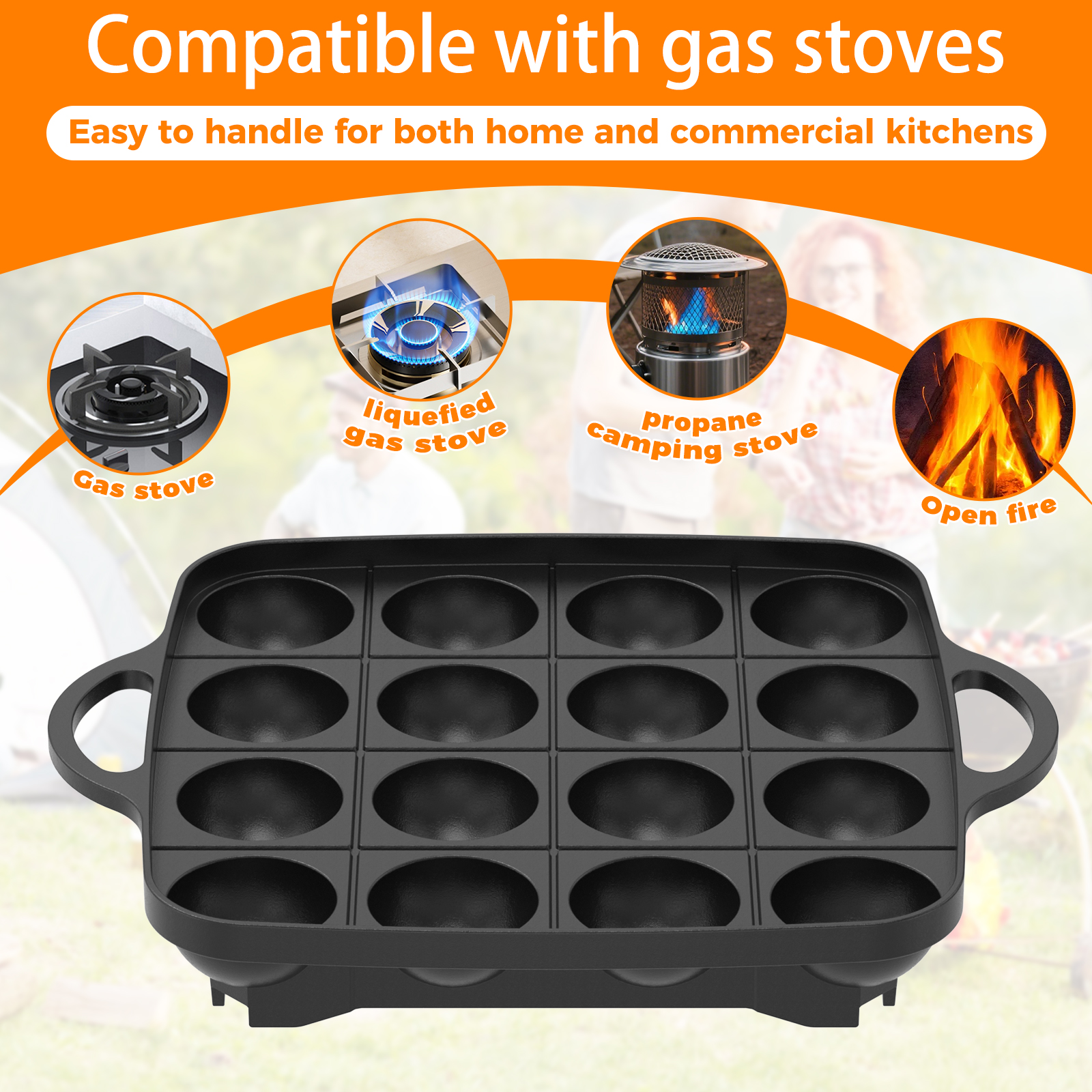 16 Holes Takoyaki Pan Cast Alu - Takoyaki Grill Plate reseña y precio