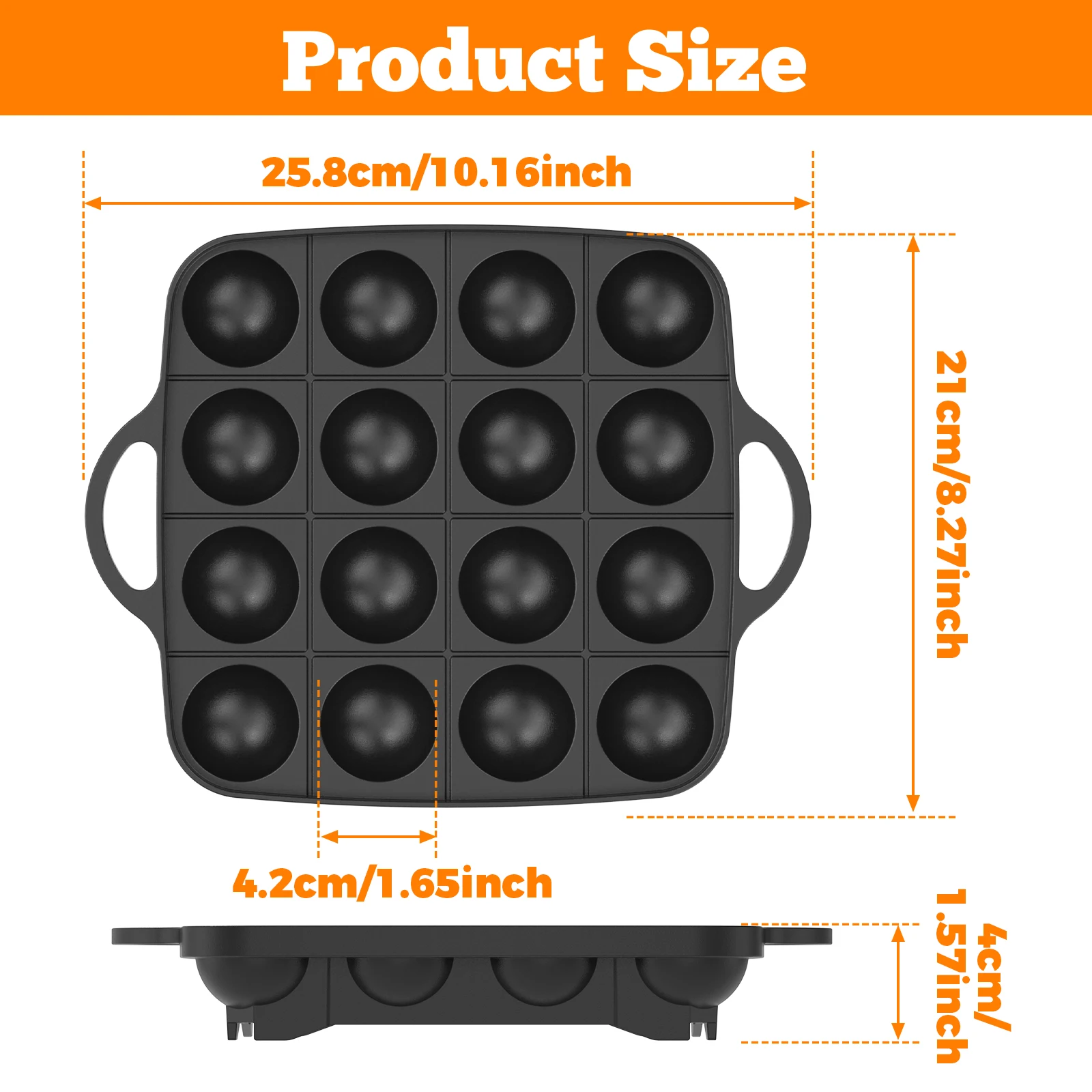 16 Holes Takoyaki Pan Cast Alu - Takoyaki Grill Plate reseña y precio
