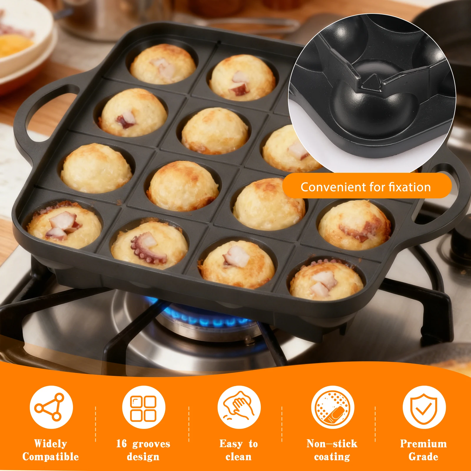 16 Holes Takoyaki Pan Cast Alu - Takoyaki Grill Plate reseña y precio