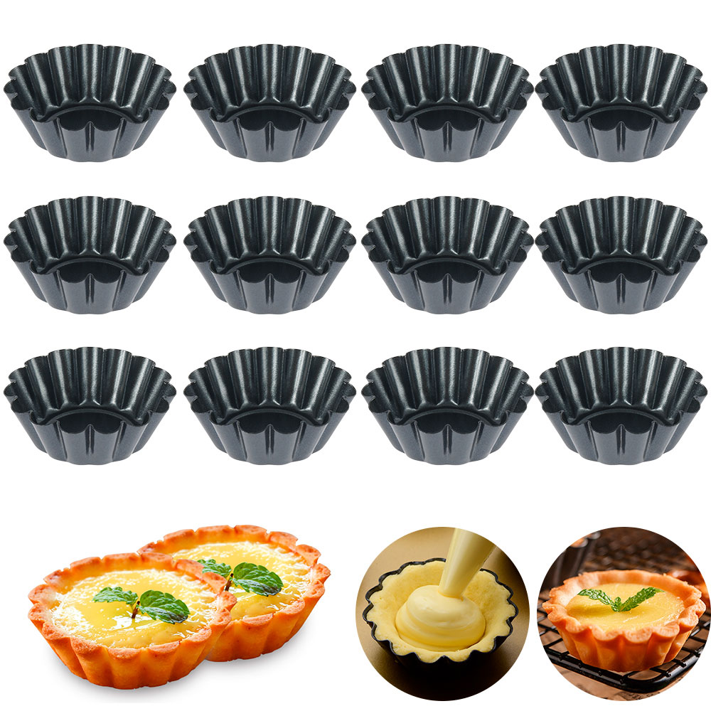12Pcs Pan Mold Tart Quiche Fla - Egg Waffle Pan reseña y precio