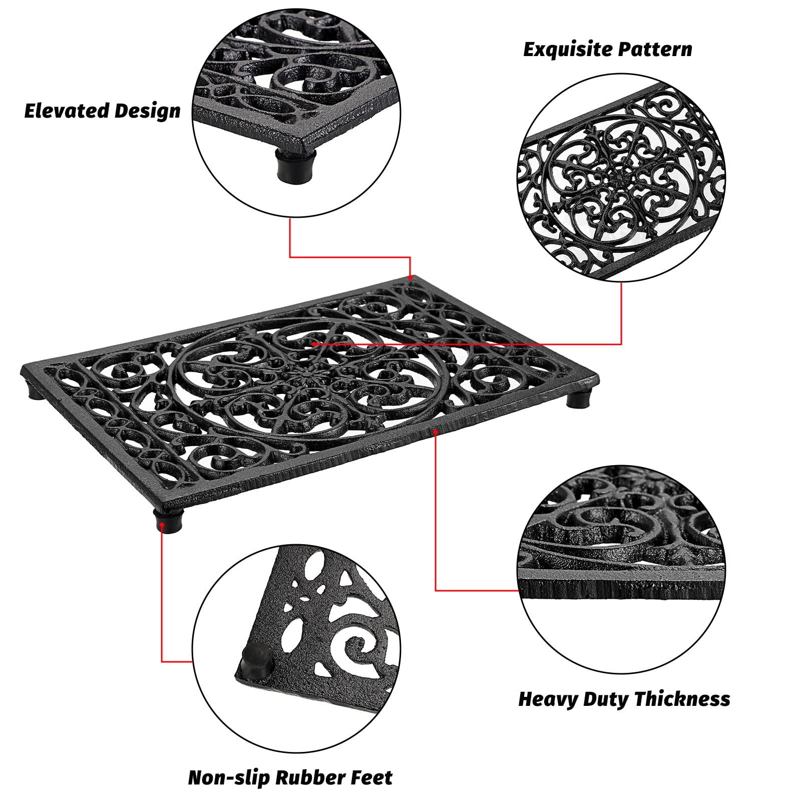 Rectangle Cast Iron Trivet Hea - Cast Iron Corn reseña y precio