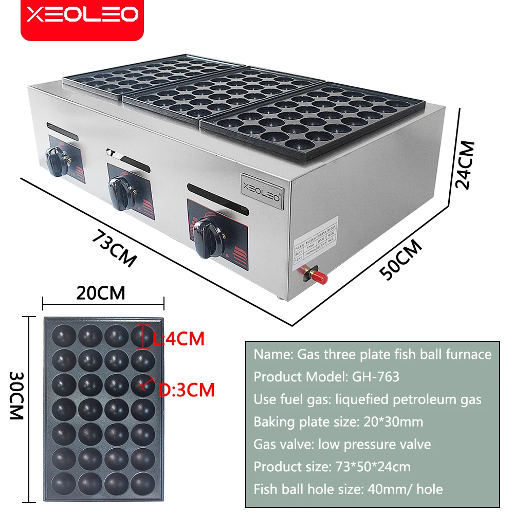 XEOLEO Commercial Desktop 3-pl - Takoyaki Grill Plate reseña y precio