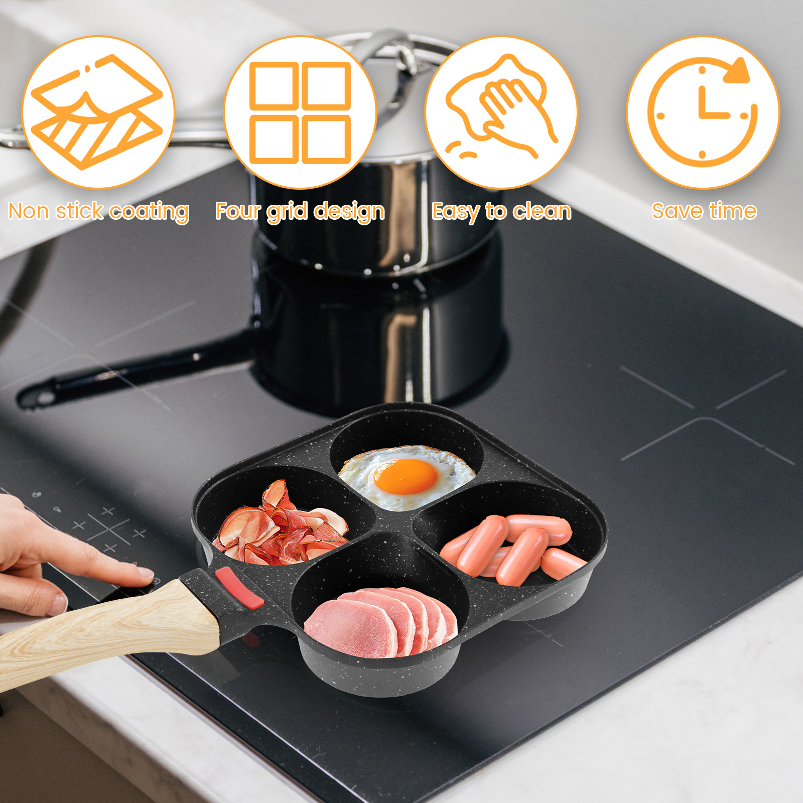 Egg Frying Pan Nonstick Pancak - Mini Pancake Griddle reseña y precio