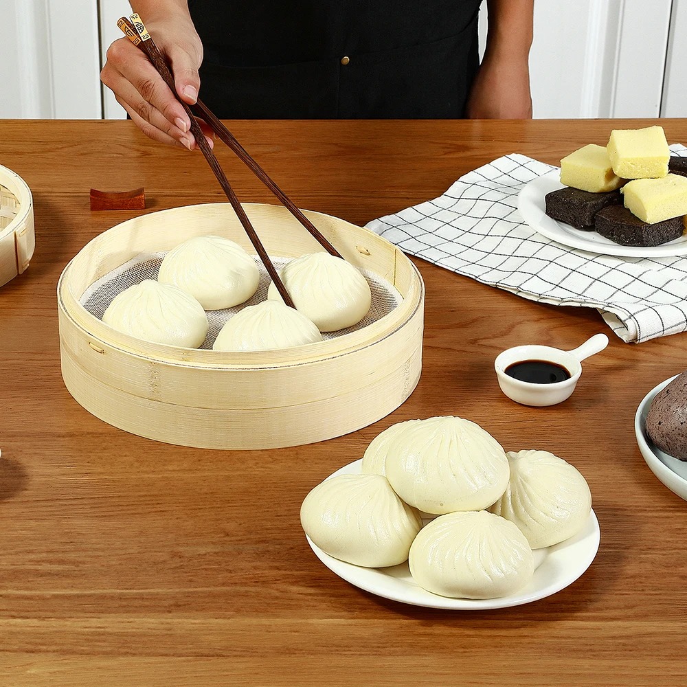 Bamboo Steamer Basket with Lid - Bao Steamer Bamboo reseña y precio