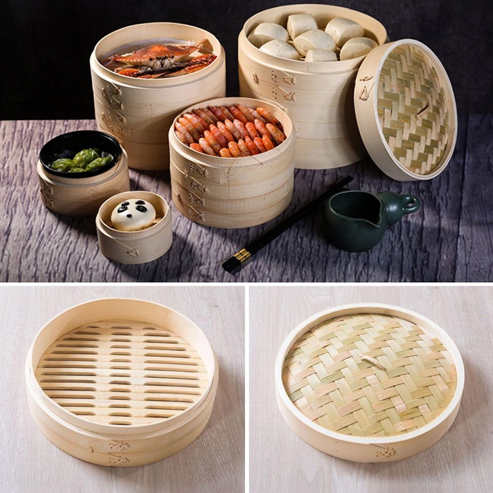 Bamboo Steamer Basket with Lid - Bao Steamer Bamboo reseña y precio