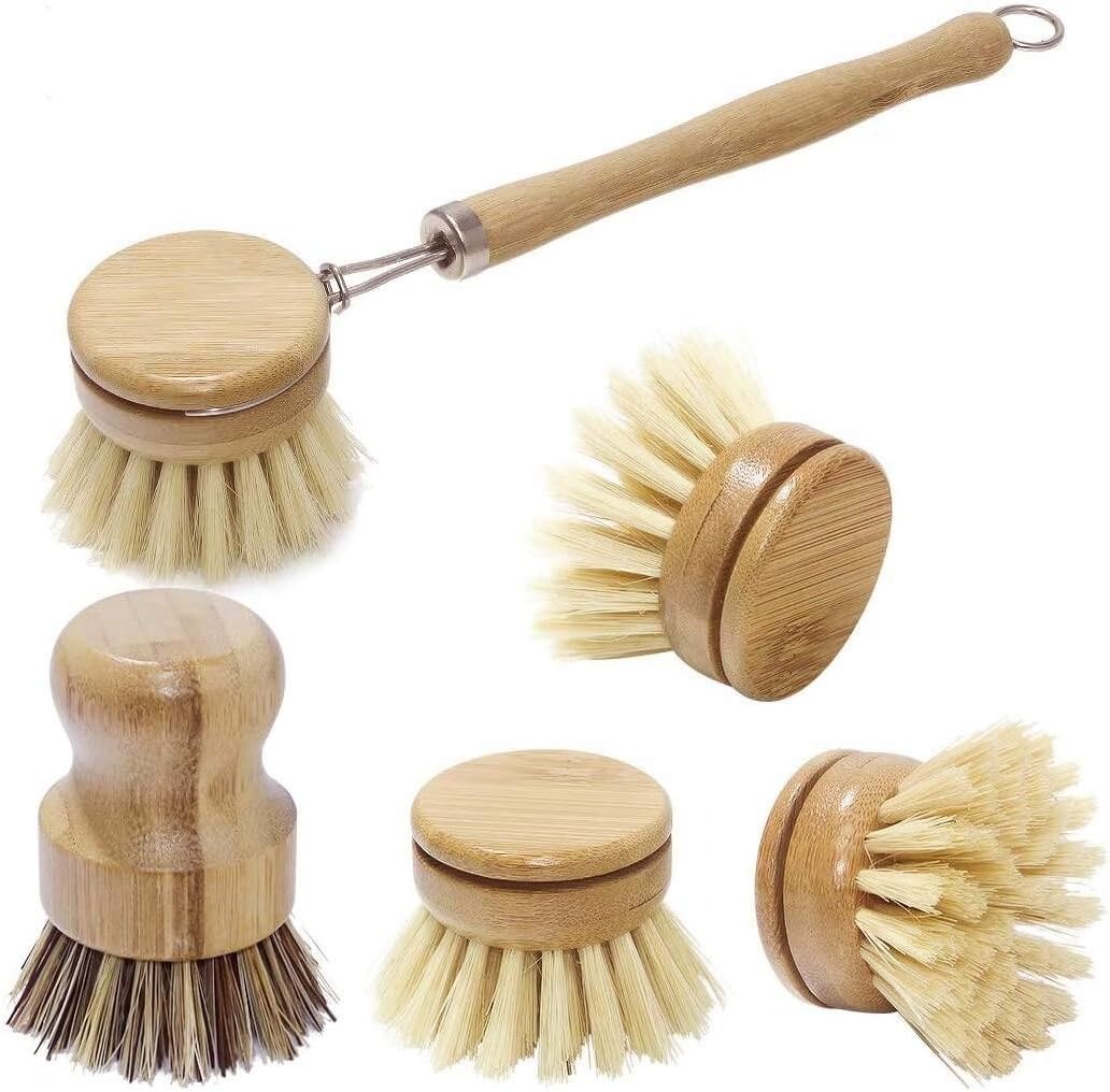Bamboo Dish Scrub Brushes, Kit - Cast Iron Corn reseña y precio
