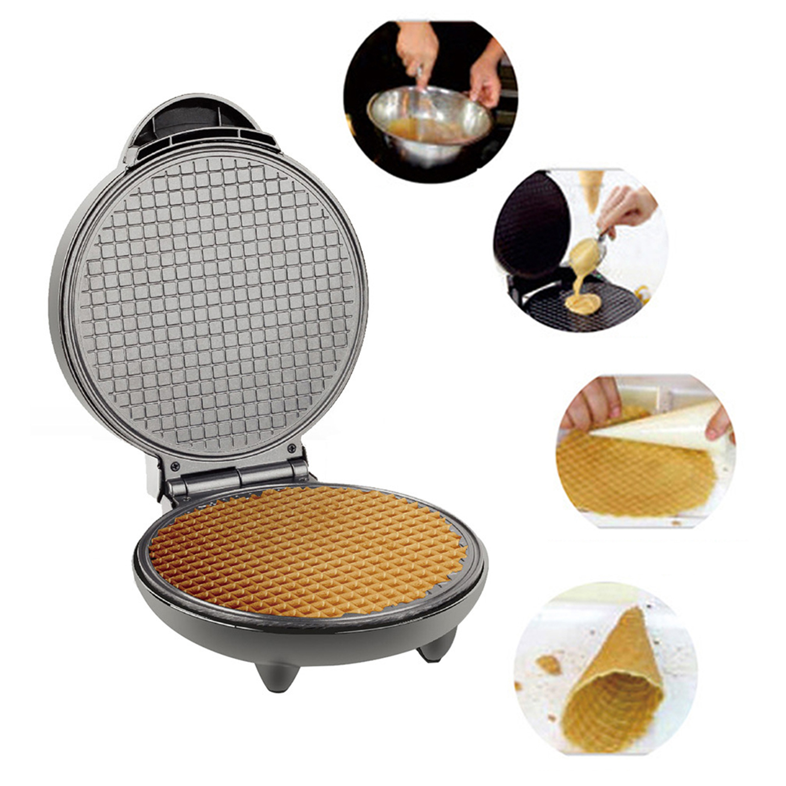 1200W Waffle Maker Nonstick Ba - Waffle Cone Maker reseña y precio