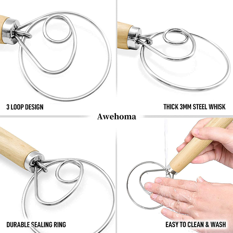 Large Hand Danish Dough Whisk  - Danish Pancake Pan reseña y precio