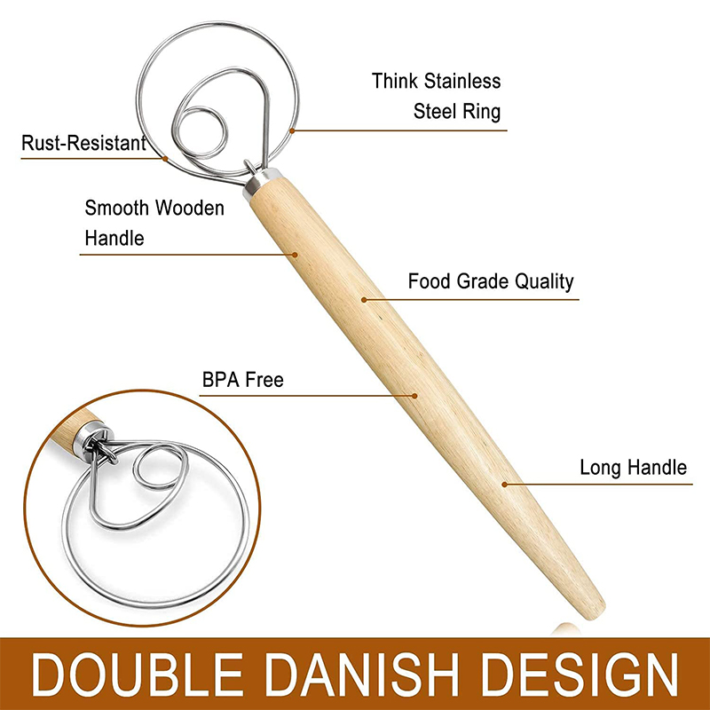 Large Hand Danish Dough Whisk  - Danish Pancake Pan reseña y precio