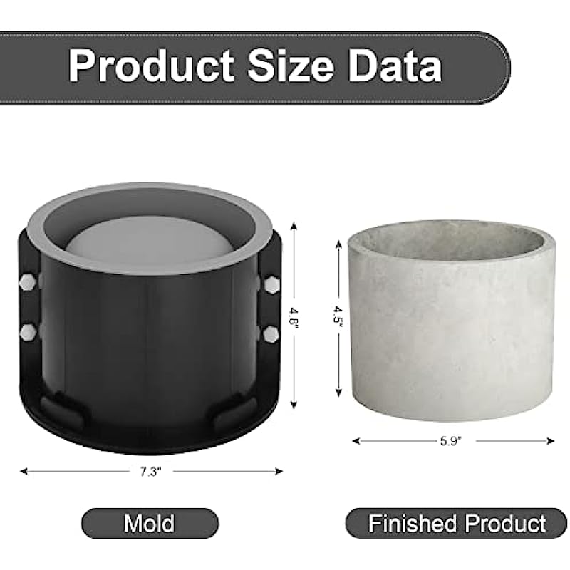 Large Round Flower Pot Cement  - Potsticker Mold reseña y precio