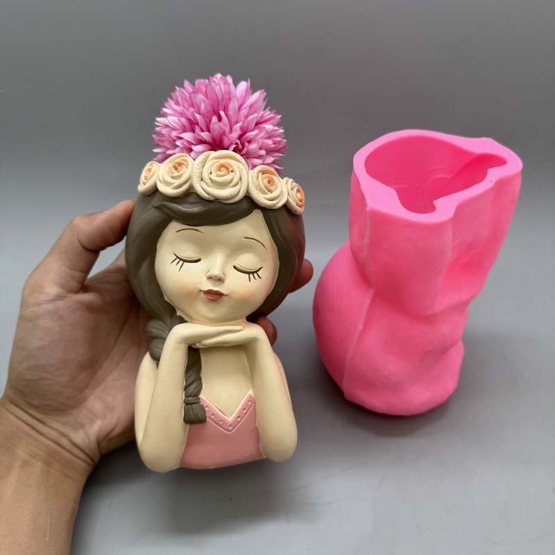 Cute girl flower pot silicone  - Potsticker Mold reseña y precio