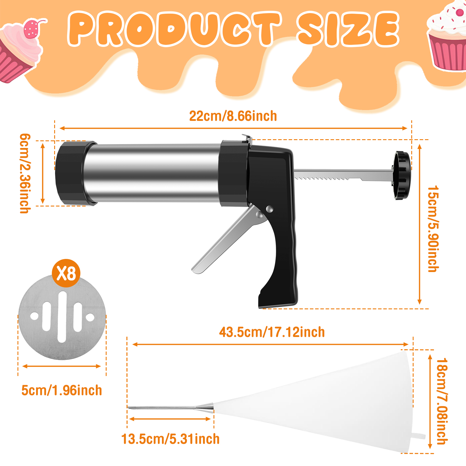 Stainless Steel Cookie Gun Chu - Churros Maker Gun reseña y precio