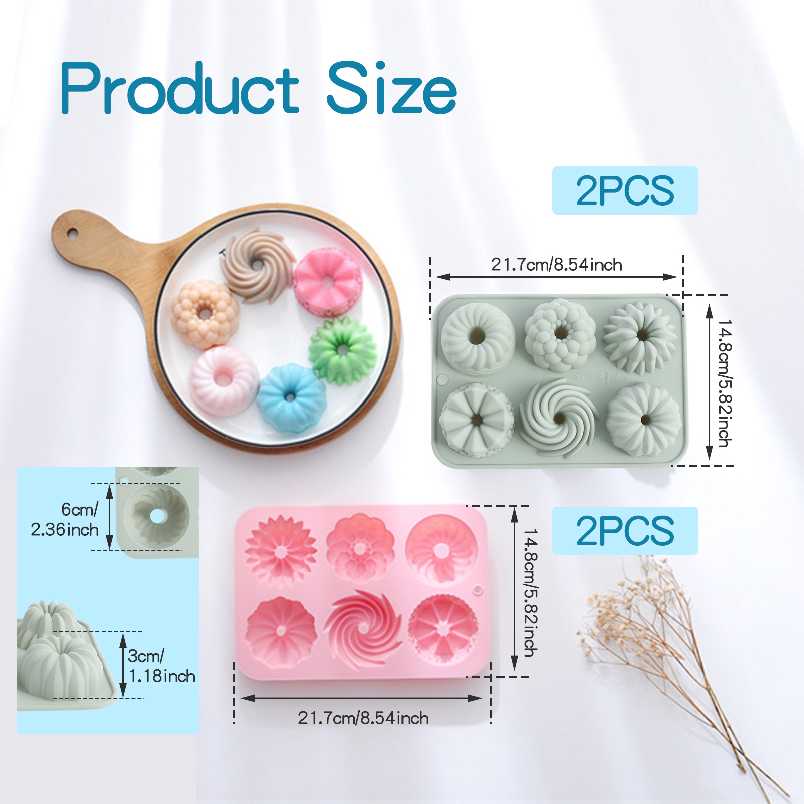 6-Cavity Silicone Fluted Tube  - Donut Mold Silicone reseña y precio
