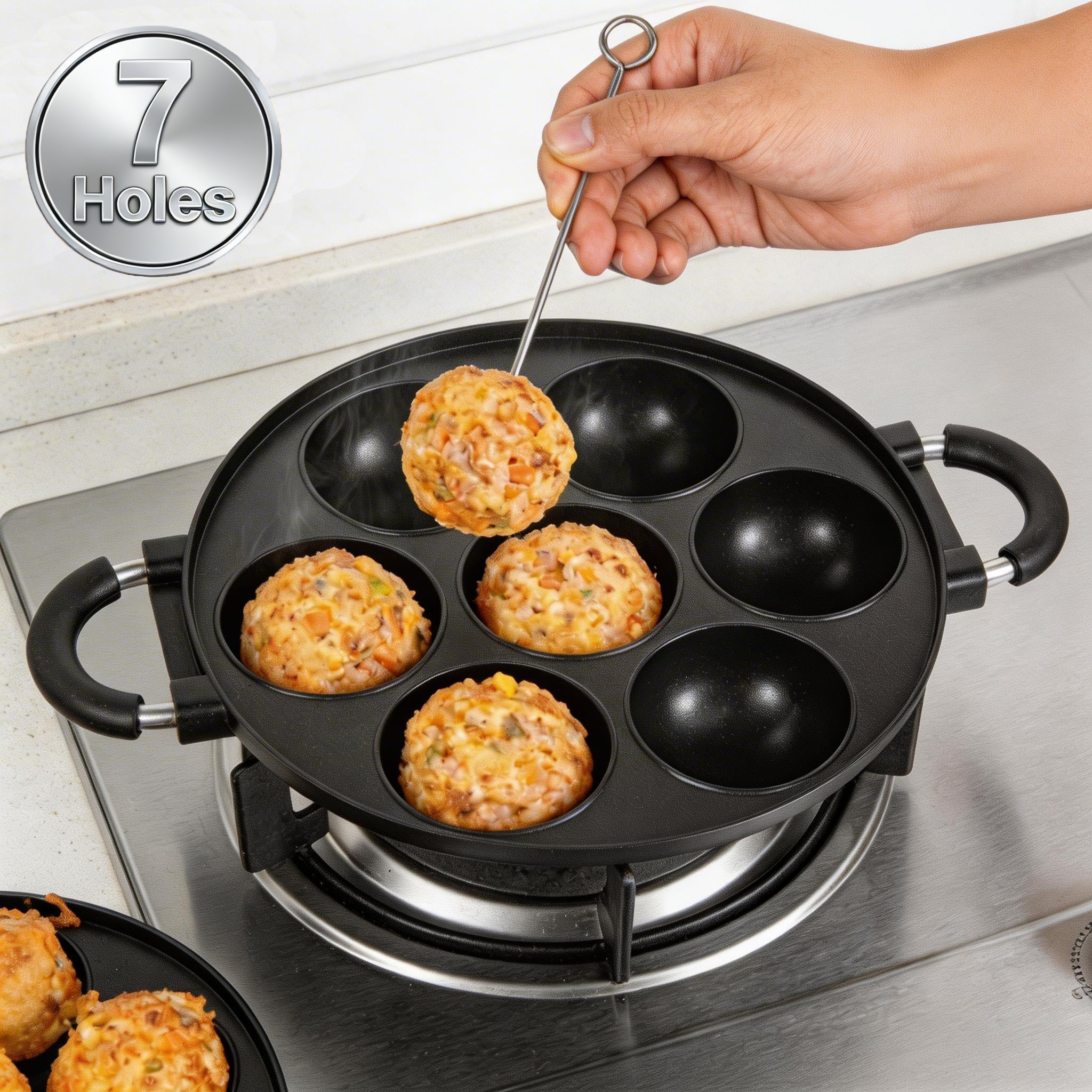 16/7 Holes Takoyaki Pan Alumin - Takoyaki Grill Plate reseña y precio