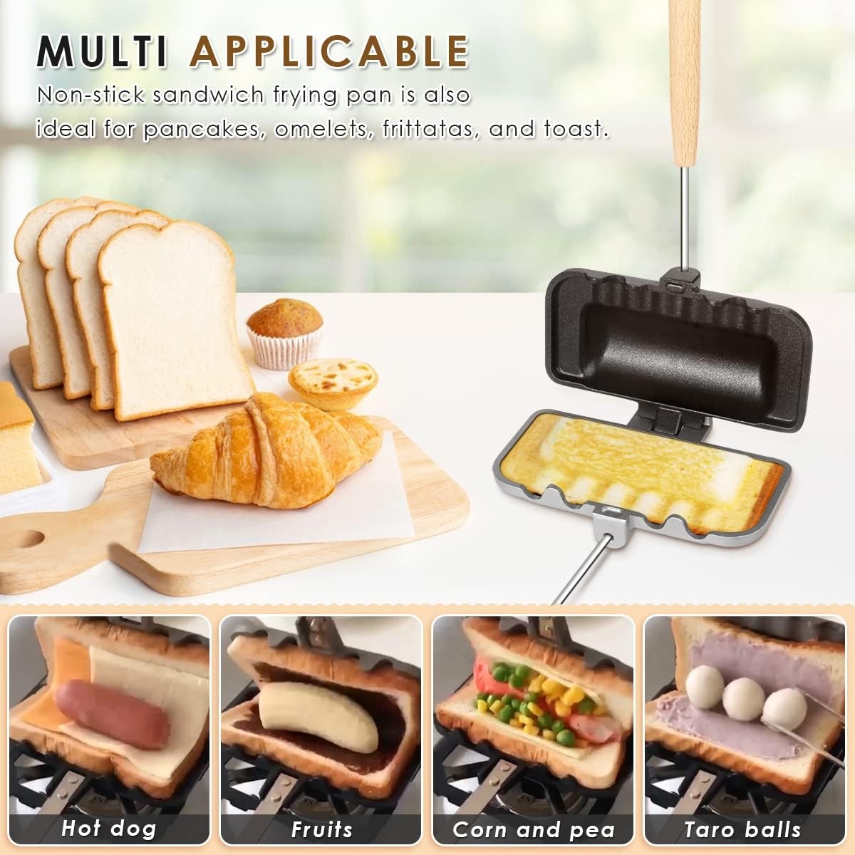 Double Sided Frying Pan, Sandw - Mini Pancake Griddle reseña y precio
