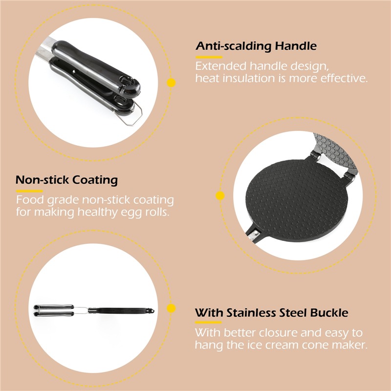 22cm Non-Stick Egg Roll Waffle - Waffle Cone Maker reseña y precio