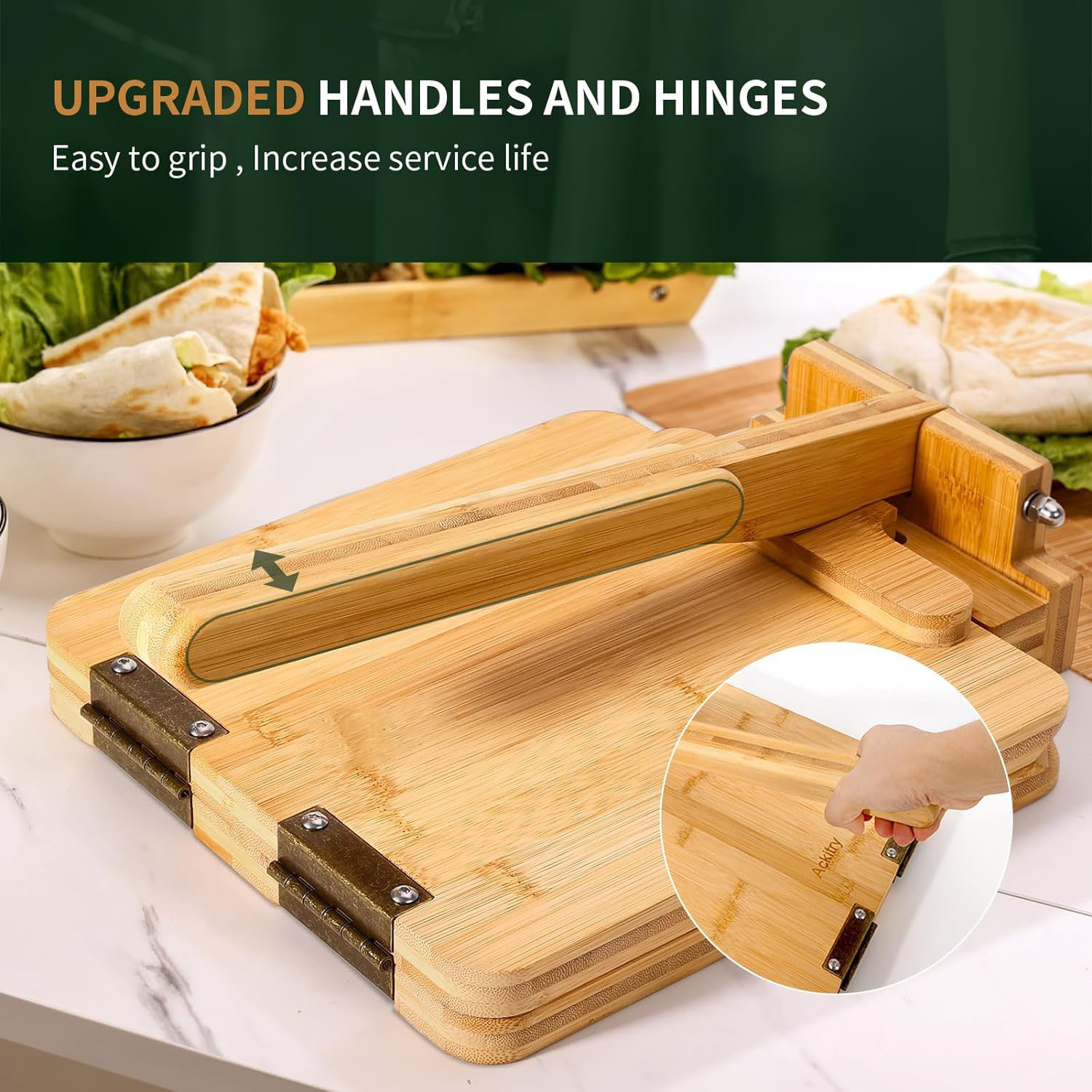 Hot-selling bamboo and wood to - Dumpling Press Set reseña y precio