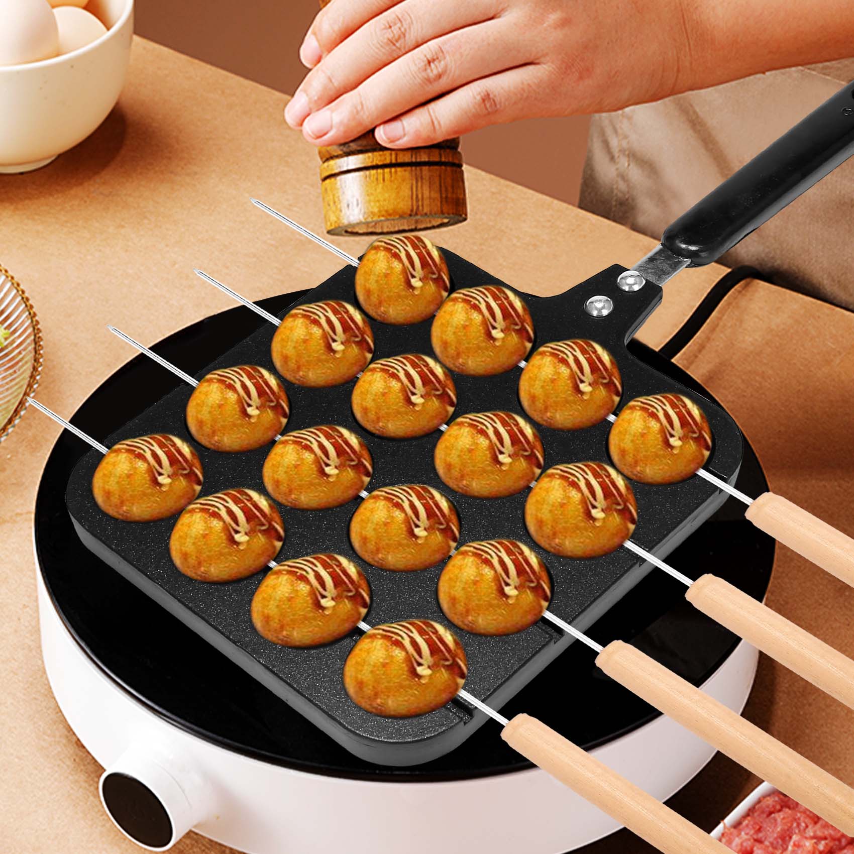 F-T 16 Holes Aluminum Takoyaki - Takoyaki Grill Plate reseña y precio