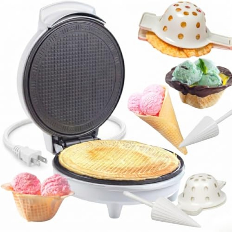 Waffle Cone and Ice Cream Bowl - Waffle Cone Maker reseña y precio