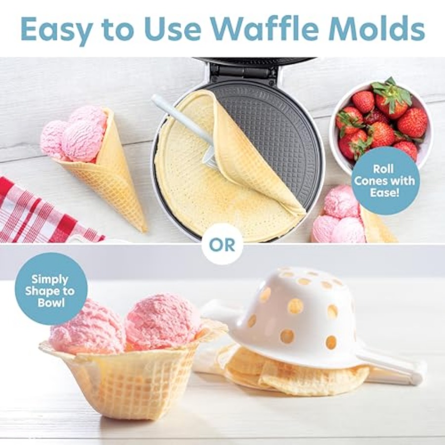 Waffle Cone and Ice Cream Bowl - Waffle Cone Maker reseña y precio
