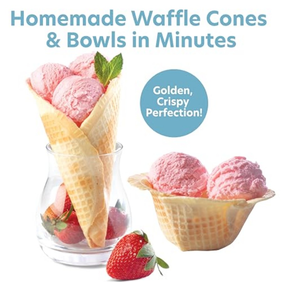 Waffle Cone and Ice Cream Bowl - Waffle Cone Maker reseña y precio