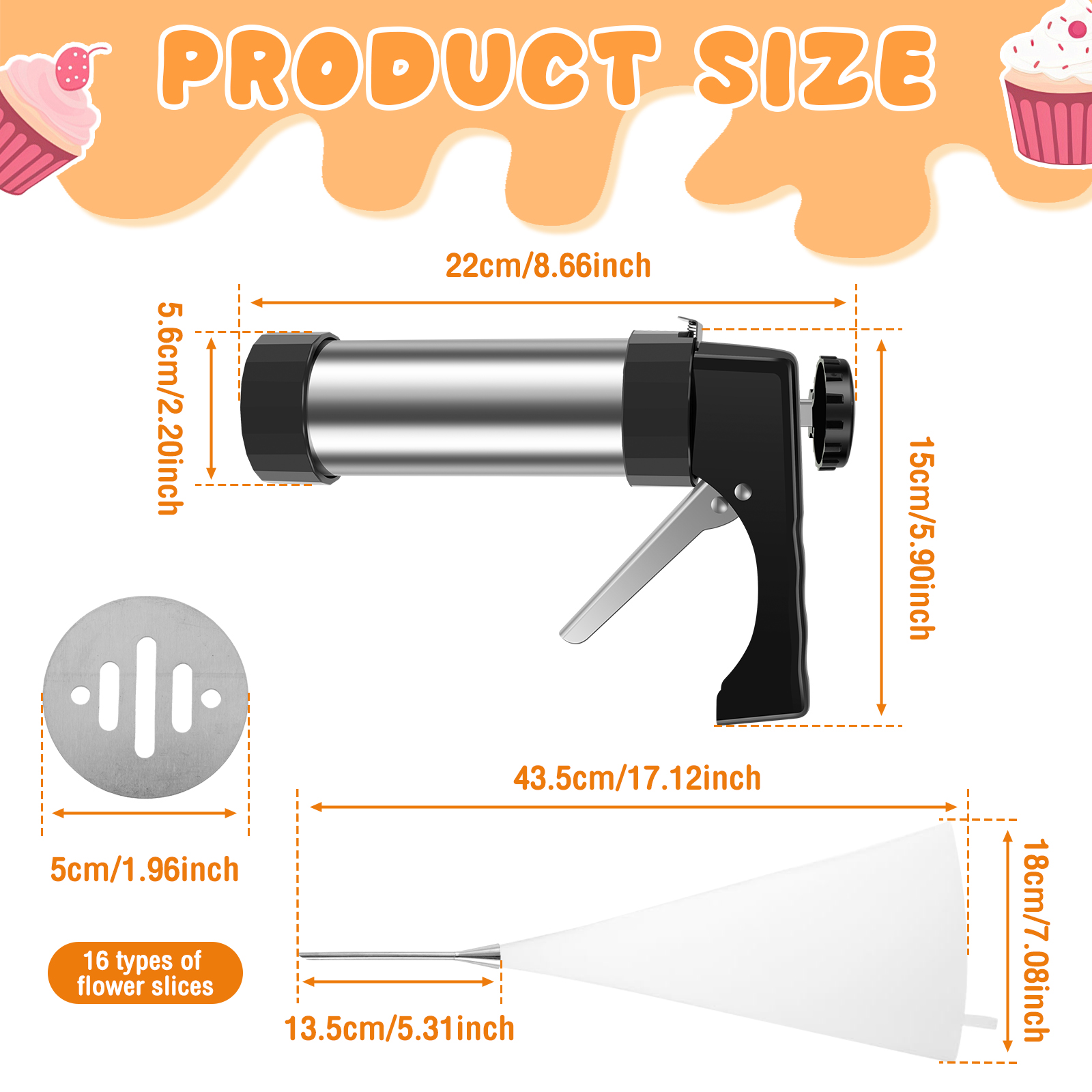 Cookie Press Gun Tips Set Stai - Churros Maker Gun reseña y precio