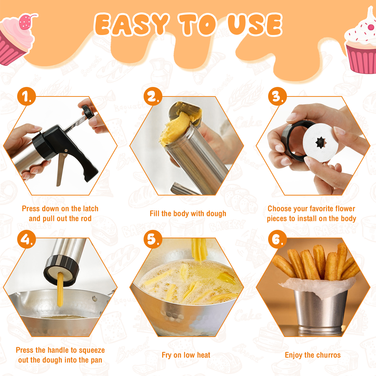 Cookie Press Gun Tips Set Stai - Churros Maker Gun reseña y precio