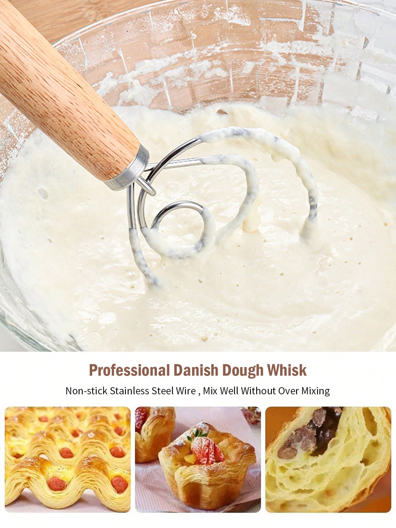 Danish Dough Whisk Stainless S - Danish Pancake Pan reseña y precio