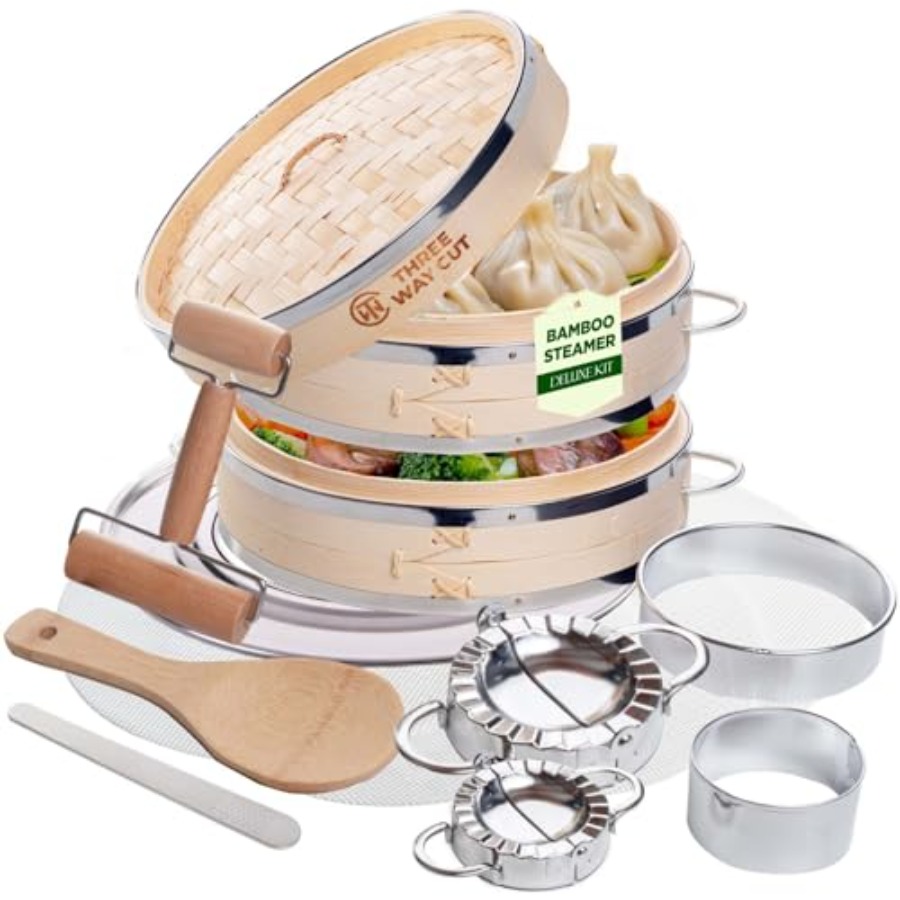 2-tier 10 Bamboo Steamer with  - Bao Steamer Bamboo reseña y precio