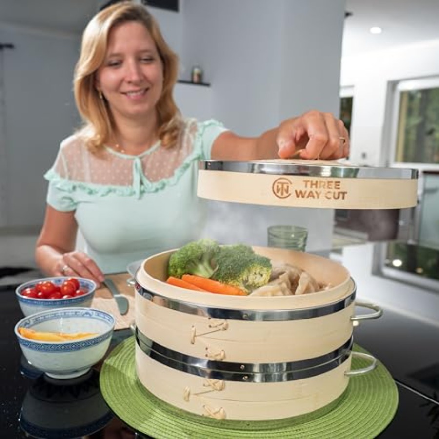 2-tier 10 Bamboo Steamer with  - Bao Steamer Bamboo reseña y precio