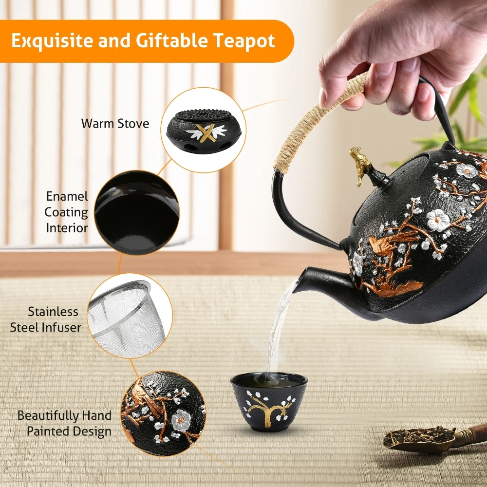 Cast Iron Teapot Set with Alco - Cast Iron Corn reseña y precio