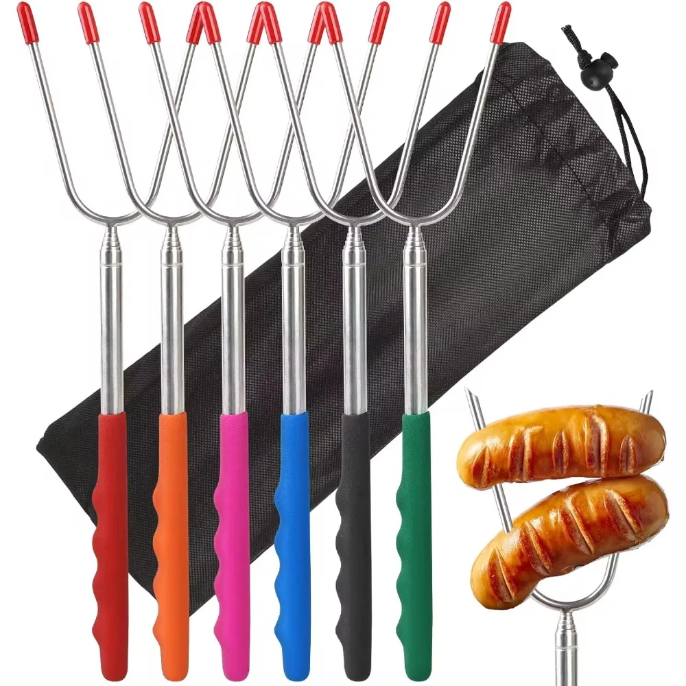 5/6/10pcs Telescopic BBQ Forks - Hot Dog Press reseña y precio