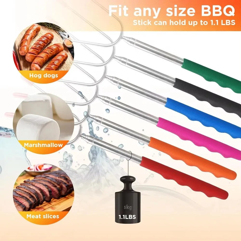 5/6/10pcs Telescopic BBQ Forks - Hot Dog Press reseña y precio