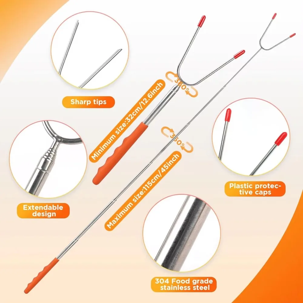 5/6/10pcs Telescopic BBQ Forks - Hot Dog Press reseña y precio