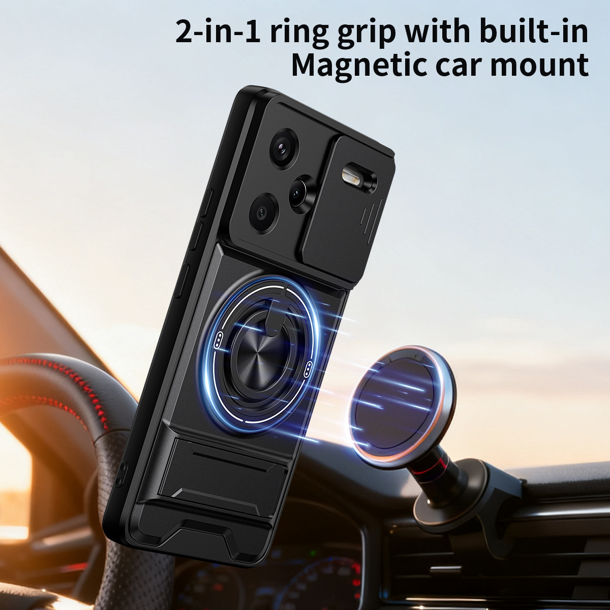 Lens Slide Camera Phone Case f - Taco Stand Holder reseña y precio