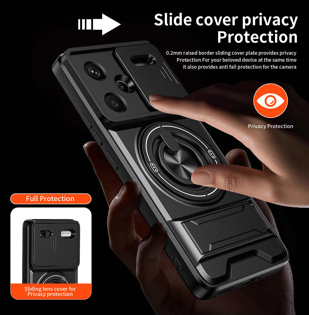Lens Slide Camera Phone Case f - Taco Stand Holder reseña y precio