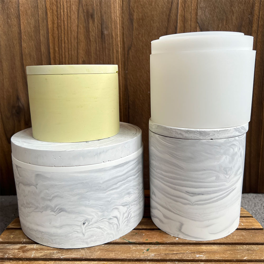 Round Cement Candle Canister S - Potsticker Mold reseña y precio