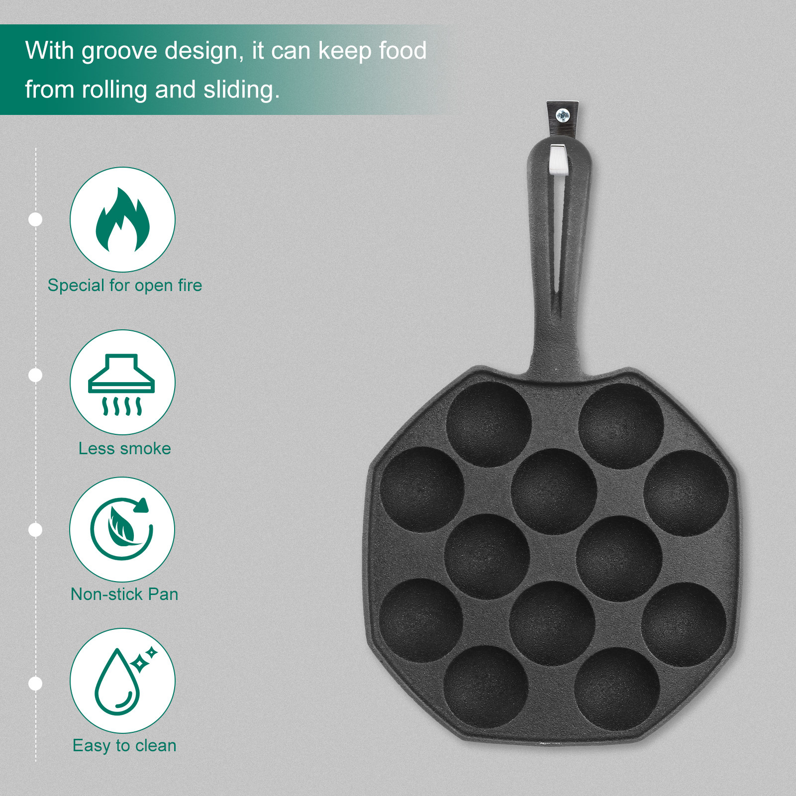 Takoyaki Pan 12 Molds Cast Iro - Takoyaki Grill Plate reseña y precio