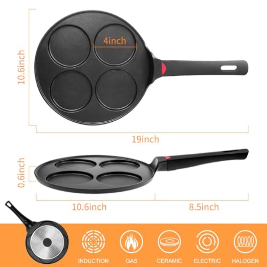 Pancake Pan Nonstick-Suitable  - Mini Pancake Griddle reseña y precio
