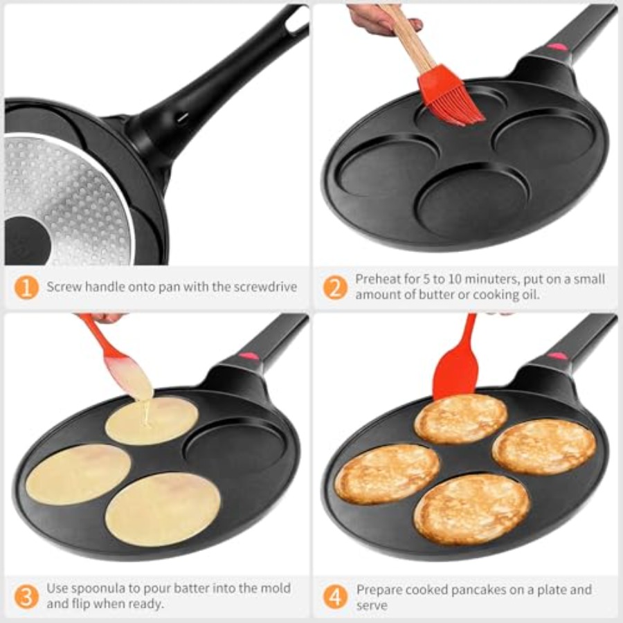 Pancake Pan Nonstick-Suitable  - Mini Pancake Griddle reseña y precio