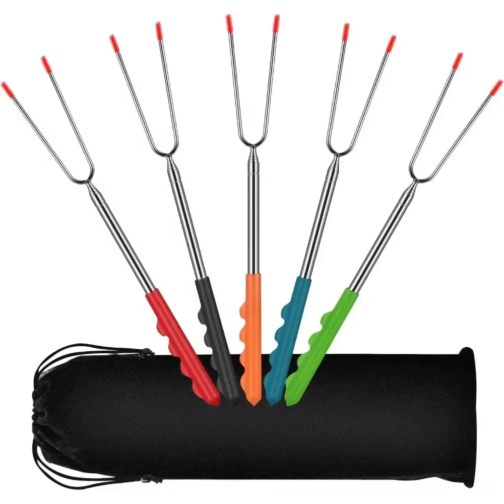New BBQ Forks Telescopic  Barb - Corn Dog Stick reseña y precio