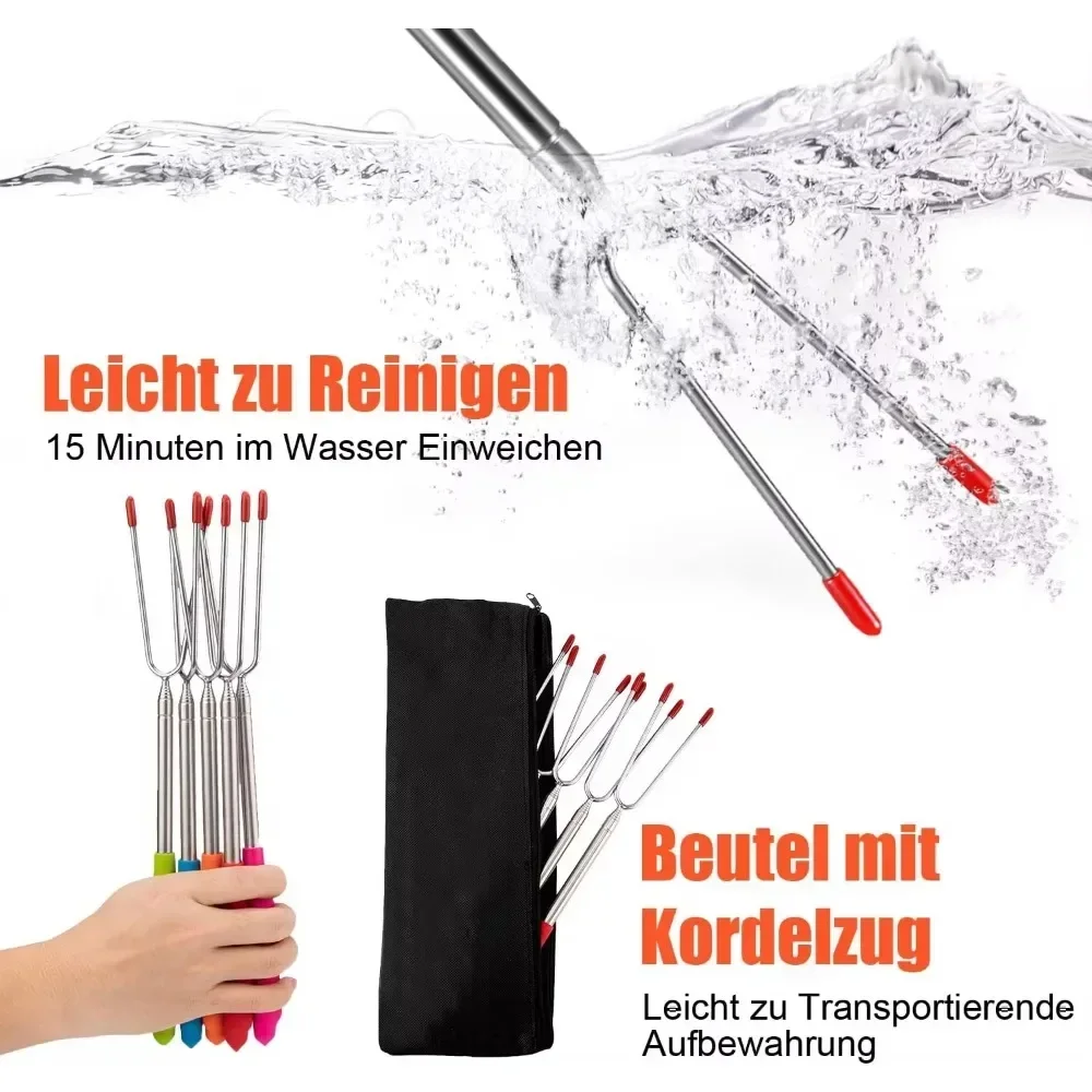 New BBQ Forks Telescopic  Barb - Corn Dog Stick reseña y precio